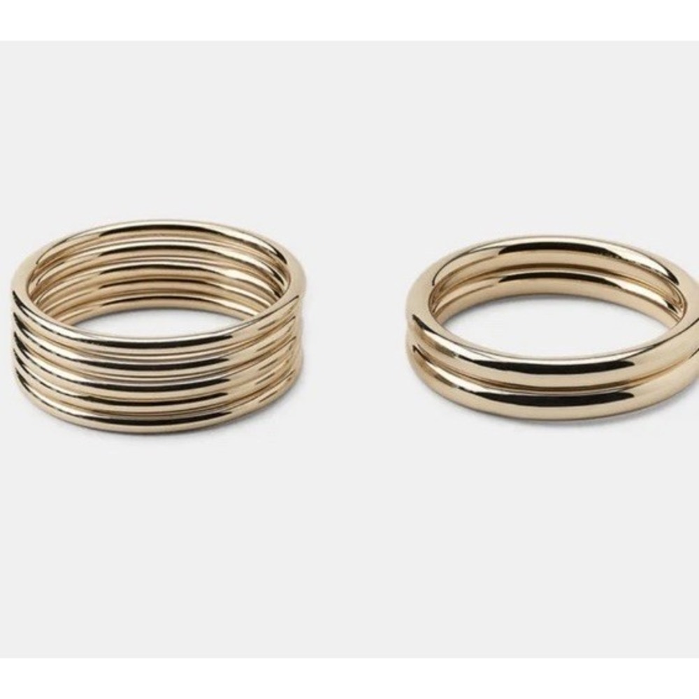 Zara Bracelets ,8  Gold Solid Bangle Bracelets  Open Box Size Medium(../b61)